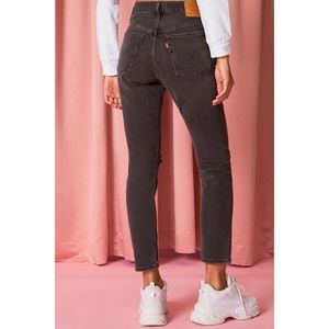 Levi’s 501 skinny jeans in “black stick” wash